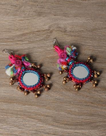 KALBELIYA HANDMADE EARRING WITH MIRROR / GUNGROO WORK