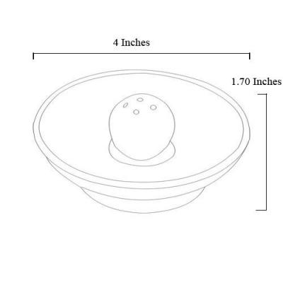 Jaipur Blue Pottery Handmade Incense Holder with Plate - Turquoise Base with white Flower 