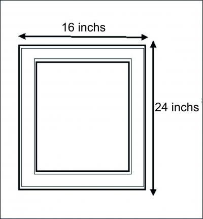 Solid Blue and White base Tiled Mirror 16" x 24"