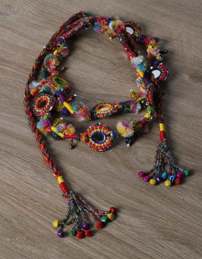 KALBELIYA HANDMADE NINE MIRROR BELT - MULTI COLOUR