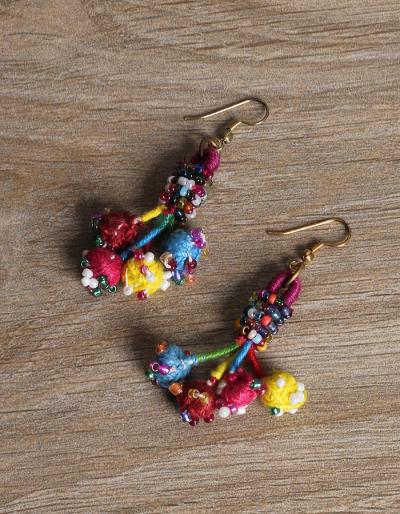 KALBELIYA HANDMADE EARRING WITH COTTON BALL WORK