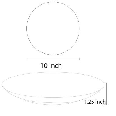 HANDMADE STONEWARE PLATE 10" EMBOSSED - GREY COLOR WITH CRACKLE DESIGN