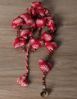 HANDMADE 15 HEART STRING - COTTON CLOTH - RED COLOR