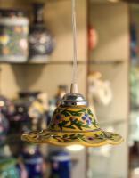 Yellow Base with Pink Flowers Hanging lamp